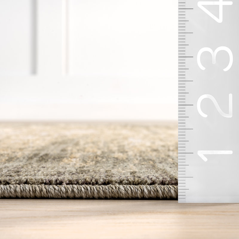 Fiadh Abstract Green and Beige Synthetic Area Rug, 2' x 3'
