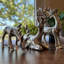 Figurines de renne rustique, ensemble de 3, fabriquées à la main, fonte d'aluminium, 8,75 pouces-1080168096