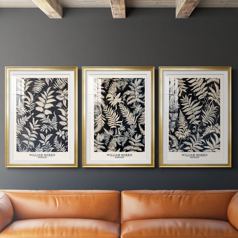 Ensemble de 3 pièces de la série Dccmvci de William Morris - CCD, H 21 po x l 30 po, Doré