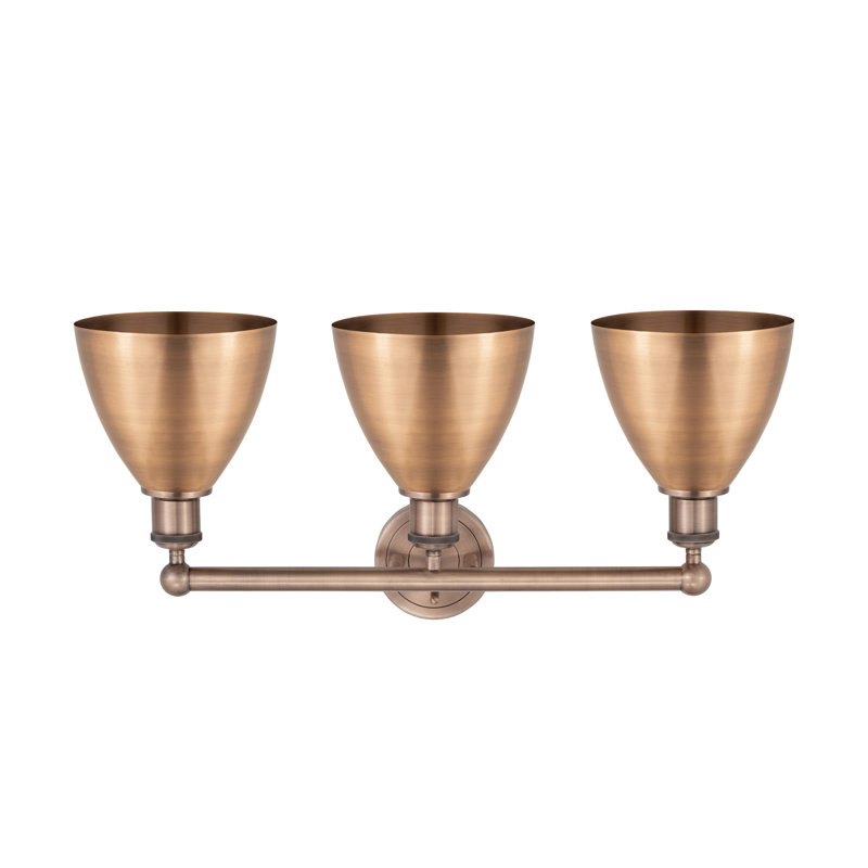 Éclairage pour meuble-lavabo 3 lumières Arpita, Cuivre antique, Cuivre antique