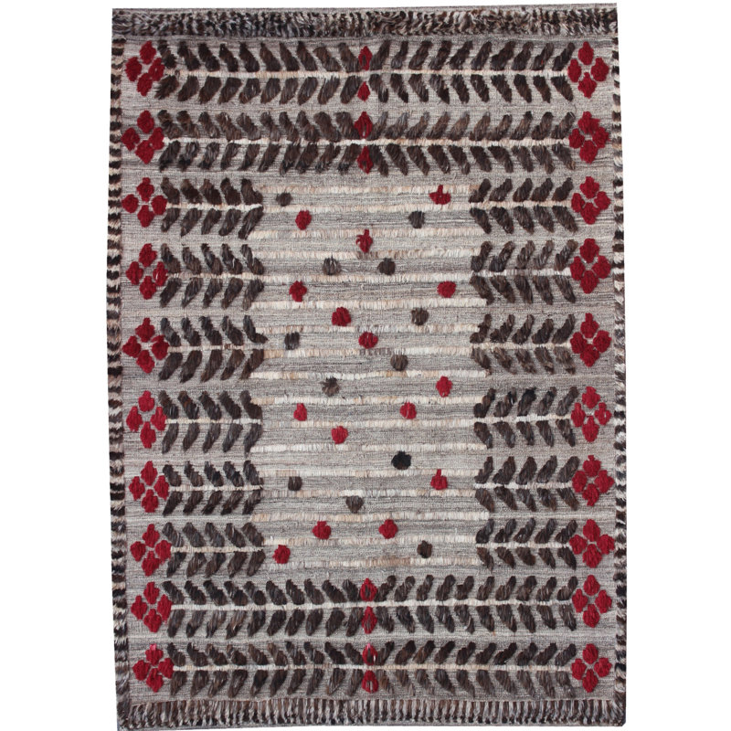 Geometric Hand Knotted Area Rug, Rectangle 178 x 246cm