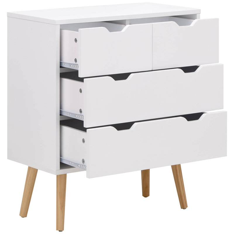 Neymar 60cm W 4 - Drawer Chest of Drawers, White