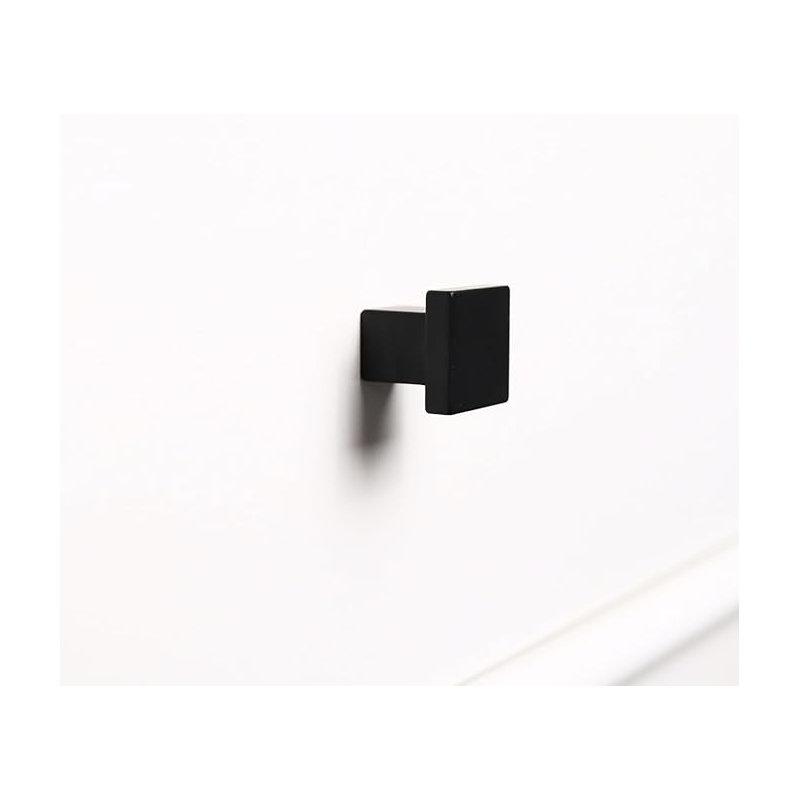 ROUS Hardware Art Deco Square Knob, Charcoal (Black)