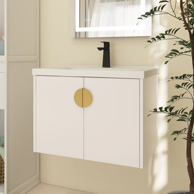 Ensemble de meuble-lavabo simple 27,8 po avec plateau en céramique Ethleen