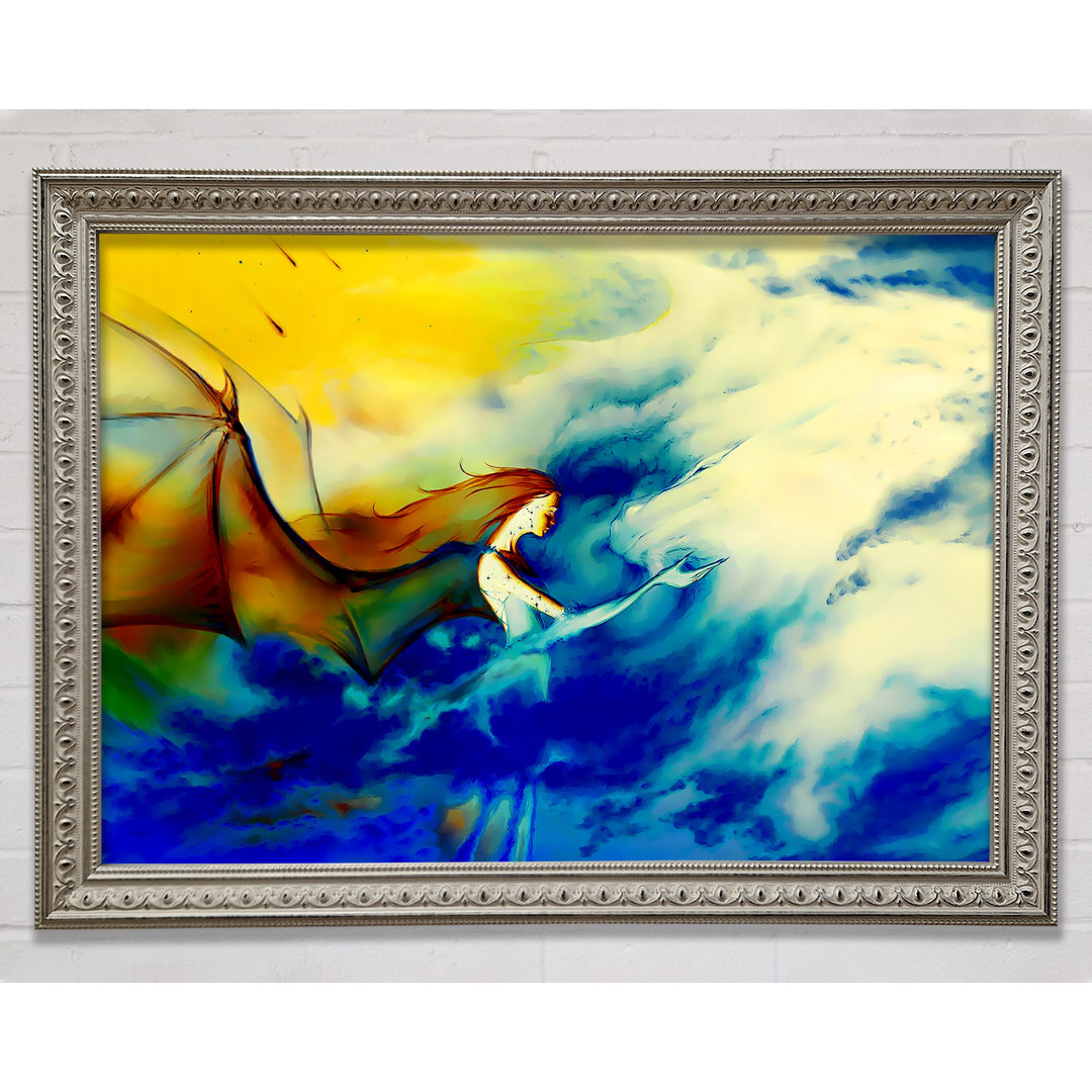 Gerahmtes Wandbild Fairy Dragon Clouds