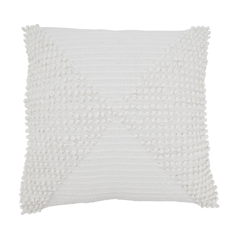 Coussin en coton Zandra Collection, Noir, Duvet, H 20 po x l 20 po