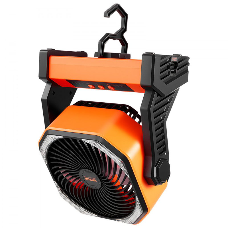 Ventilateur de bureau de camping rechargeable 8 pouces à piles 4 vitesses