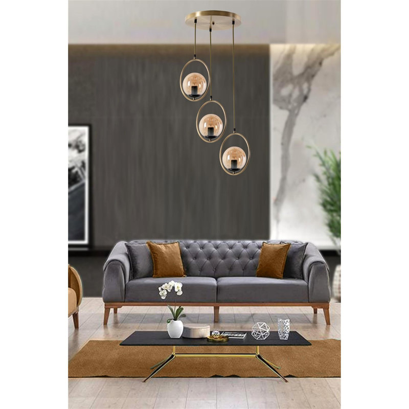 Culebra 3 - Light Cluster Pendant, Copper, Amber
