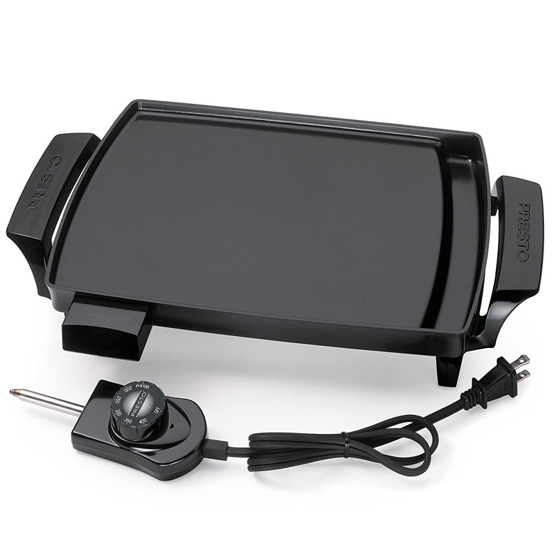 Compact Black Ceramic Nonstick Electric Griddle