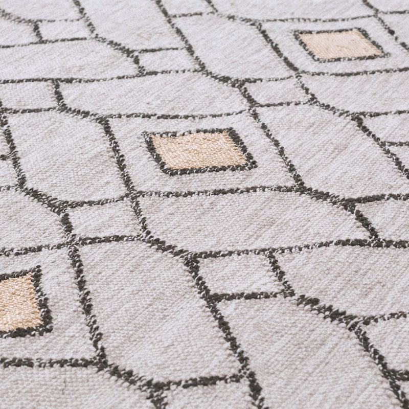 Ashes Geometric Area Rug in Gray/Beige, Runner 2'7" x 6'6"