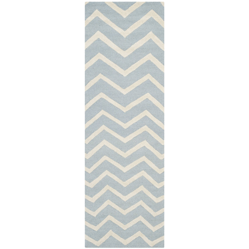 Waltham Chevron Wool Hand Woven Area Rug, Runner 76 x 244 cm