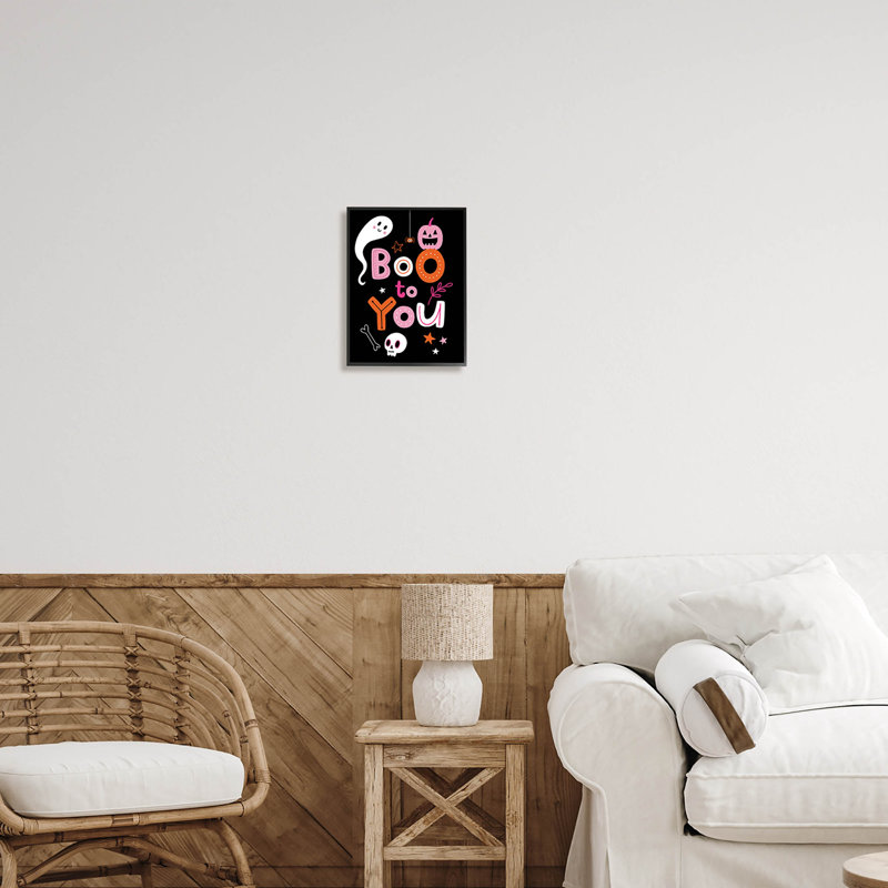 «Boo To You» souriant à-241, Giclée encadrée noir minuit, H 14 po x l 11 po x P 1,5 po
