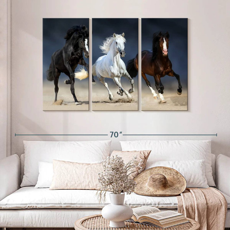 Wild Colorful Horses, 32" H x 50" W