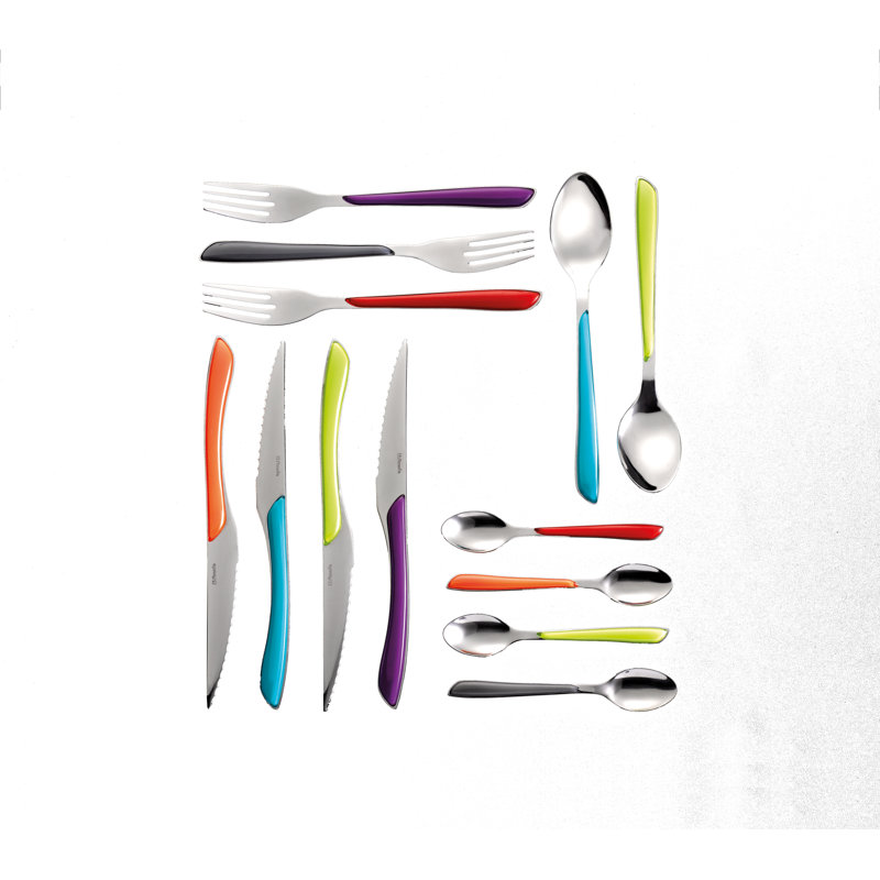 Amefa 18/0 Stainless Steel ECLAT Kaleidoscope Cutlery Set 24 Pieces for 6 People Multicoloured