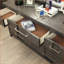 Table de chevet transitionnelle 2 tiroirs gris-214975962