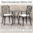 3 Piece  Cast Aluminum Outdoor Bistro Table and Chairs Set of 2 with Cushion,Patio Bistro Sets with 1.97" Umbrella Hole for Garden,Black