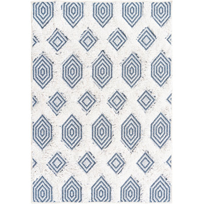 Tapis contemporain de couleur marine Chapdelaine