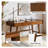 Anagrace Modern 2-Piece Desk Office Chair Set with Leather Tilting Office Chair and Solid Wood Built-in Outlets Desk-1512282230