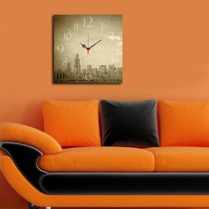 Horloge murale élégante 15,7 po x 15,7 po | 100% panneau de fibres à densité moyenne, épaisseur: 0,2 pouce | Décoration élégante pour le salon, la chambre à coucher et le bureau | Design moderne avec une esthétique minimaliste
