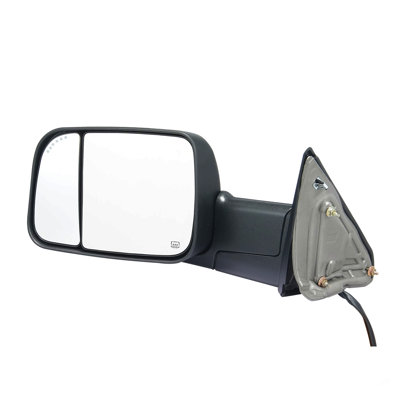 Towing Mirrors Fit for 2009-2018 Dodge Ram 1500, 2010-2018 Ram 2500 3500, Ram Classic 2019-2023 Power Heated with Signal Light & Puddle Light, Manual Controlling Flipping Folding, Black