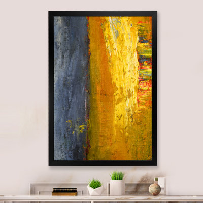 Motif de toile grunge et jaune - Illustration moderne et contemporaine sur toile