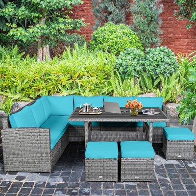 9 - Person Patio Conversation Set with Cushions