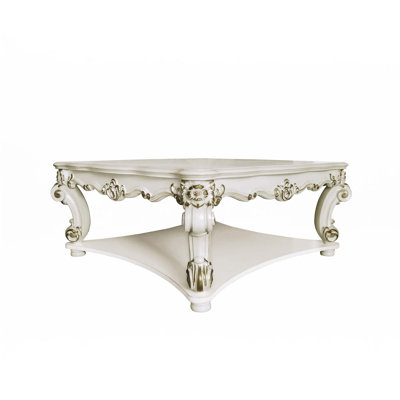 Vendome Antique Pearl Finish Square Coffee Table