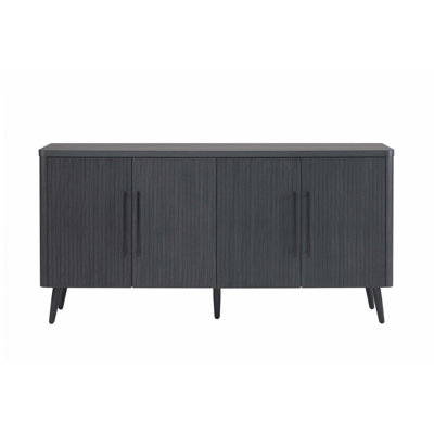 Buffet cannelé 65 po gris anthracite