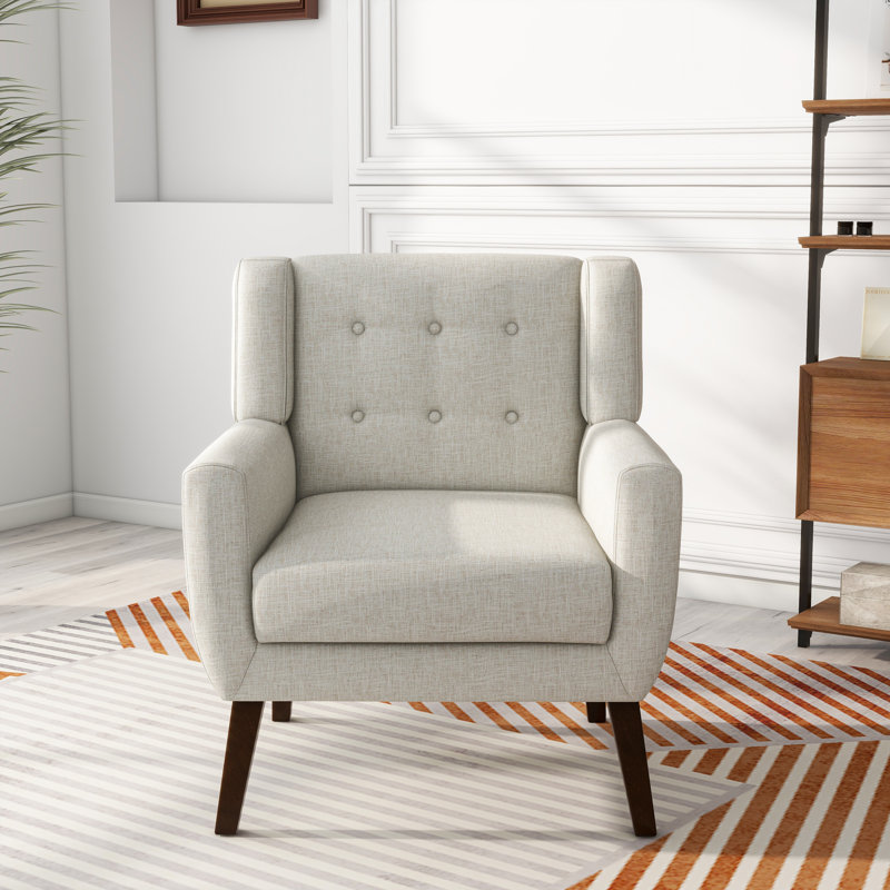 Fauteuil capitonné de 27,5 po de largeur Stephanny, Velours mauve