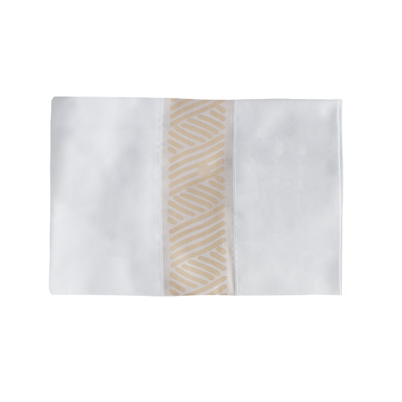 The Met x Ann Gish Anatolia 300 Thread Count 100% Cotton Pillowcase, Bone/Sand, Standard Pillowcase