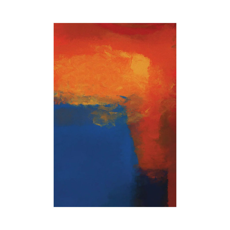 Red, Blue And A Little Bit Of Black And Yellow by Angel Estevez - Wrapped Canvas Painting, 20.32 cm H x 30.48 cm W