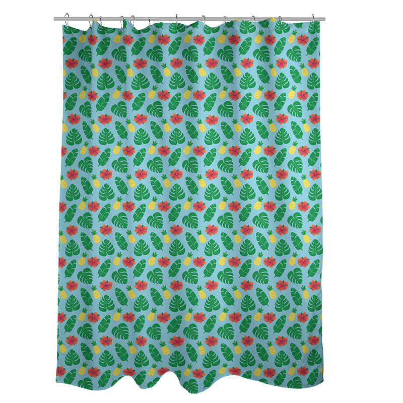 Rideau simple sower tropical katelyn elizabeth, Bleu