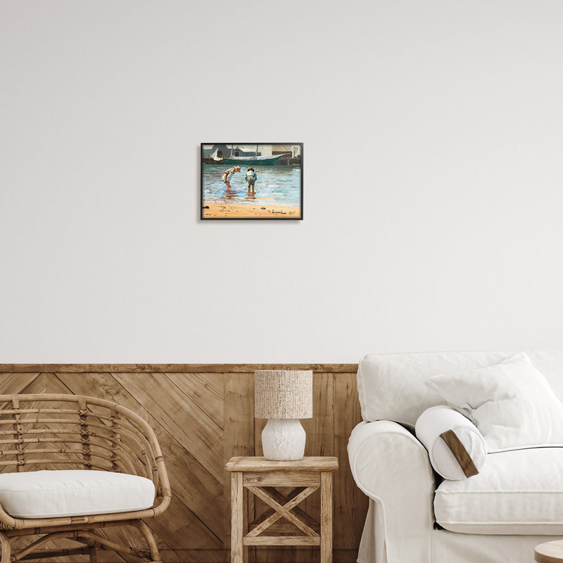 Port de plaisance People Beach, Giclée encadrée noir minuit, H 11 po x l 14 po x P 1,5 po