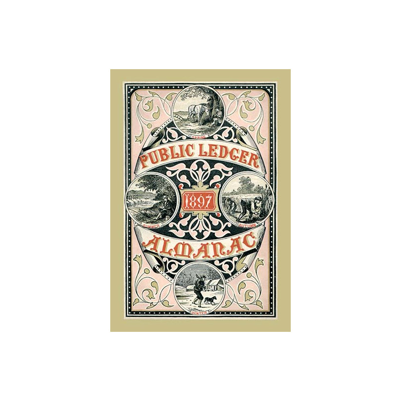 Publicité rétro à grand livre public almanac, H 30 po x l 20 po x P 1,5 po