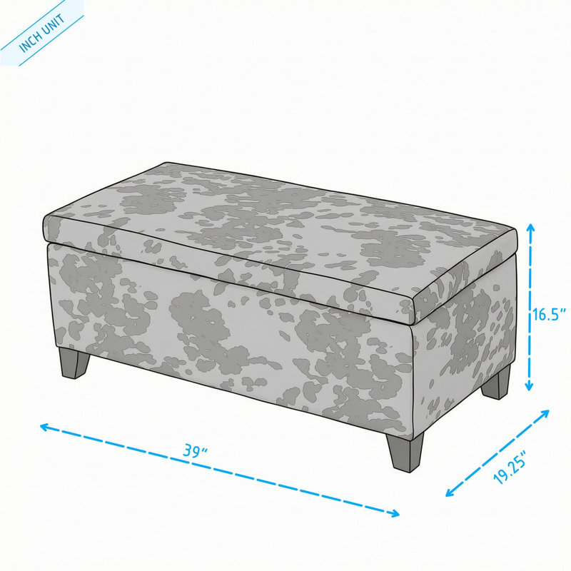 Pouf de rangement en velours avec espace intégré et revêtement lisse