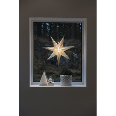 Beleuchtete Fensterdekoration 7-flammig Paper Star in Bernstein