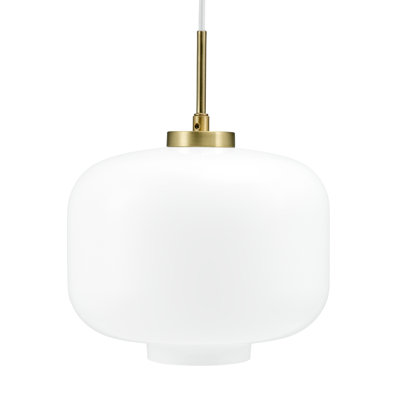1 - Light Brown/White Schoolhouse Pendant