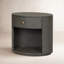Amelia Oval One Drawer Nightstand-Black Linen-291967577