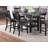 1Pc Cunter Height Dining Table Dark Coffee Finish Kitchen Breakfast Dining Room Furniture Table W 2X Storage Shelve Rubber Wood