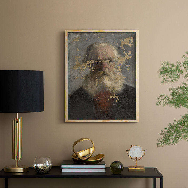 «Vintage Portrait Print», reproduction encadrée CXLV - bois massif, Naturel, H 11 po x l 9 po