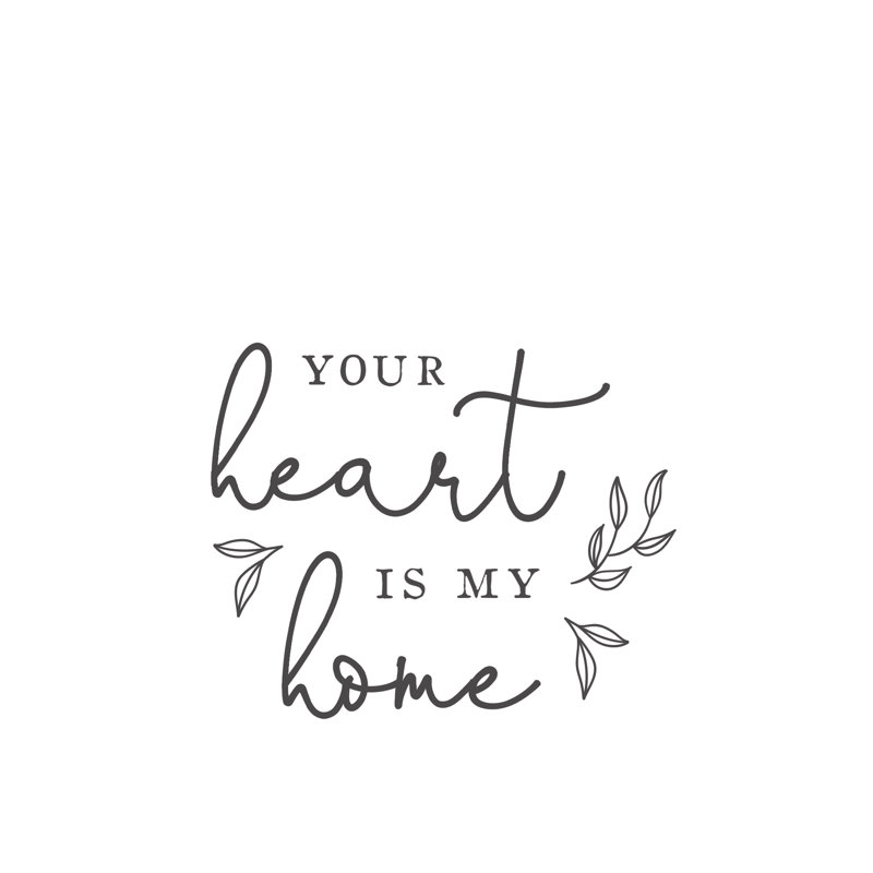 Heart Is Home Grey 1 Piece Wrapped Canvas Wall Art, 122cm H x 81cm W x 3.8cm D