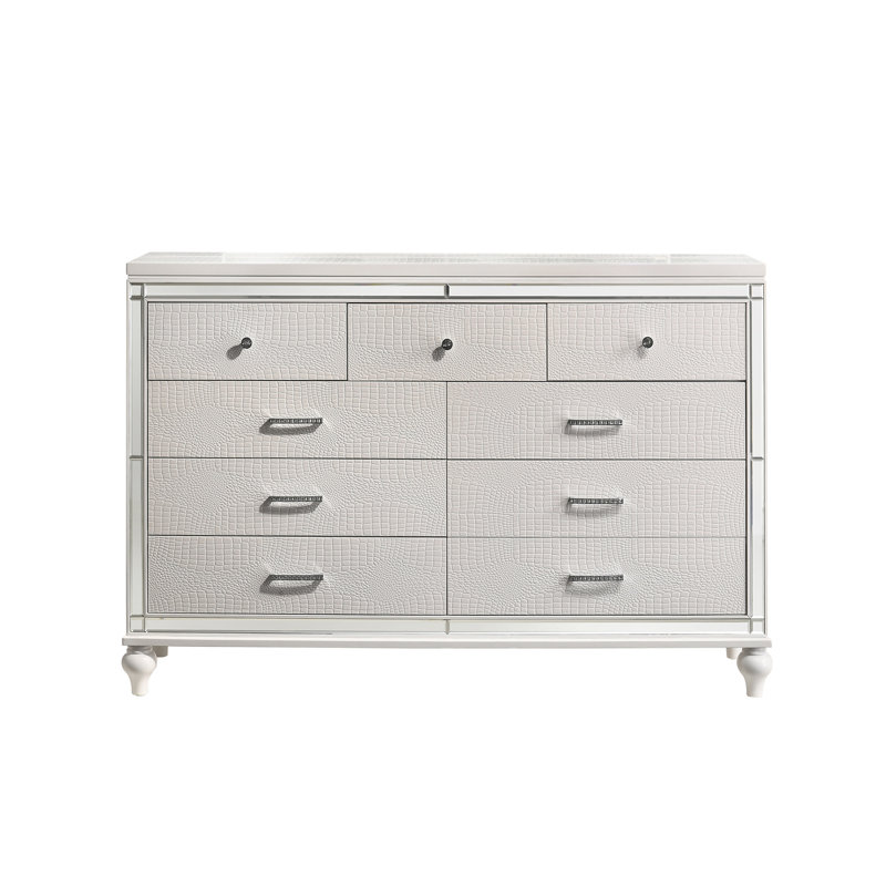 Sherley 9 - Drawer Dresser, White