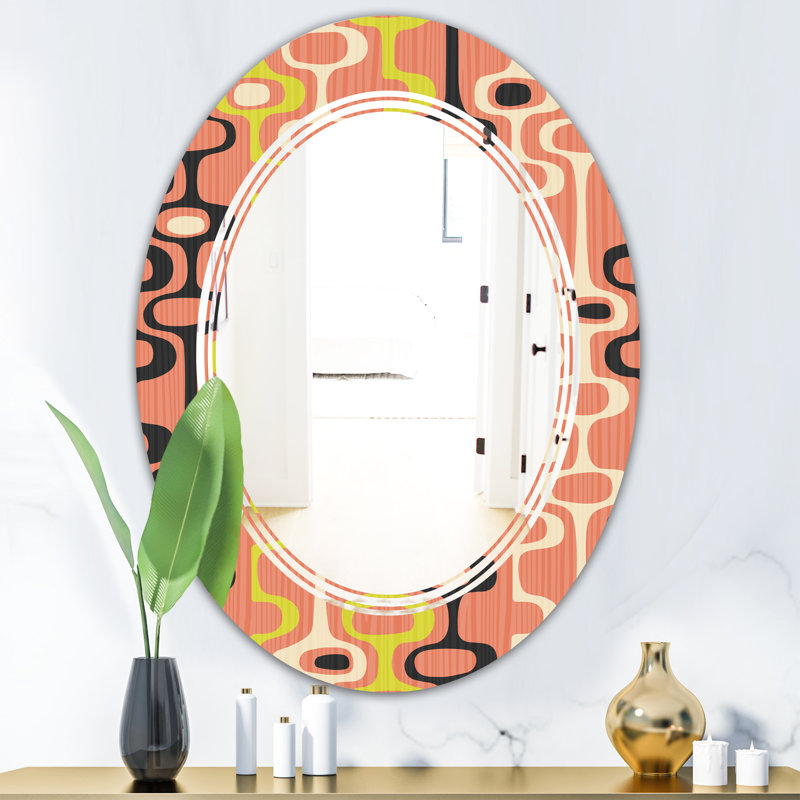 Miroir mural moderne sans cadre, H 31,5 po x l 23,7 po, Triple C en X abstrait