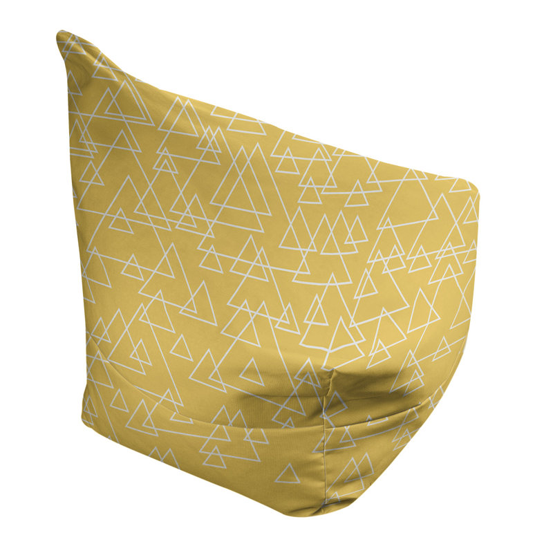 Kitterman Bean Bag Cover, 38" H x 42" W x 29" D, Bean Bag Chair, Khaki/White