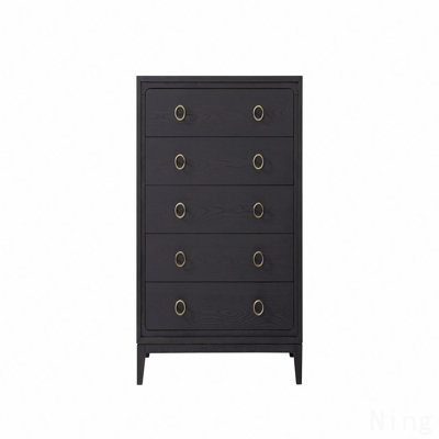 Commode 5 tiroirs au fini poivre