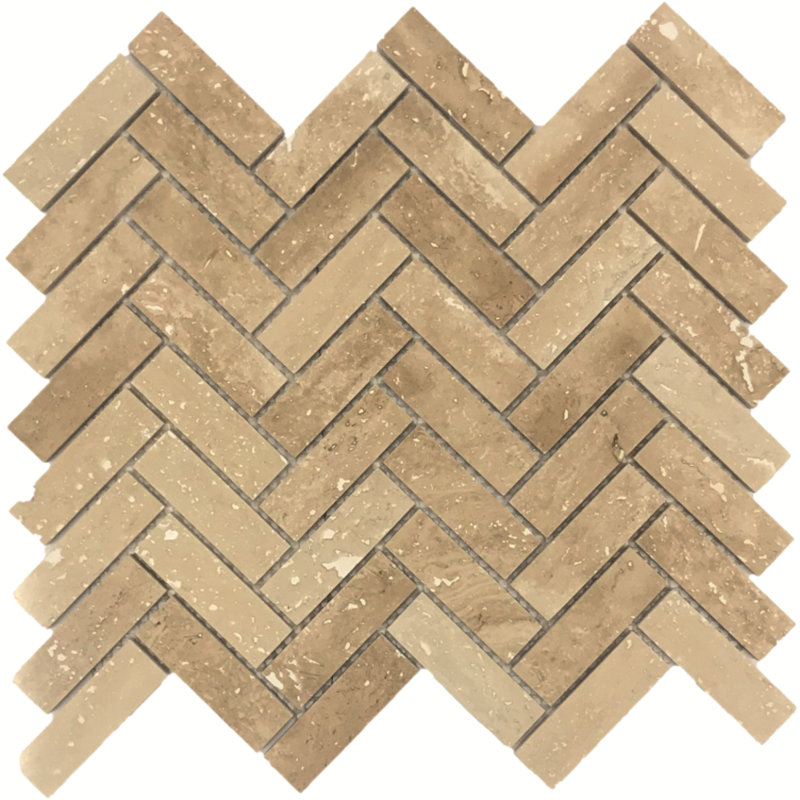 1" x 3" Marble Herringbone Mosaic Wall & Floor Tile
