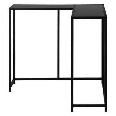 Living Room Black Console - Narrow Corner Accent Table For Bedroom, Entryway With Laminate Deck And Metal Construction Modern Top Strong