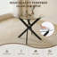 Round Tempered Glass Dining Table with Black Legs, Modern and Safe for Small Spaces-1935026118-1935026115