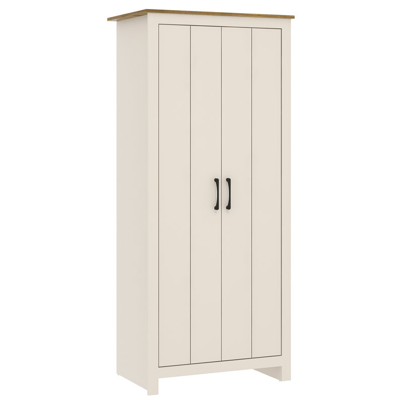 Limestone 2 Door Manufactured Wood Wardrobe, Natural