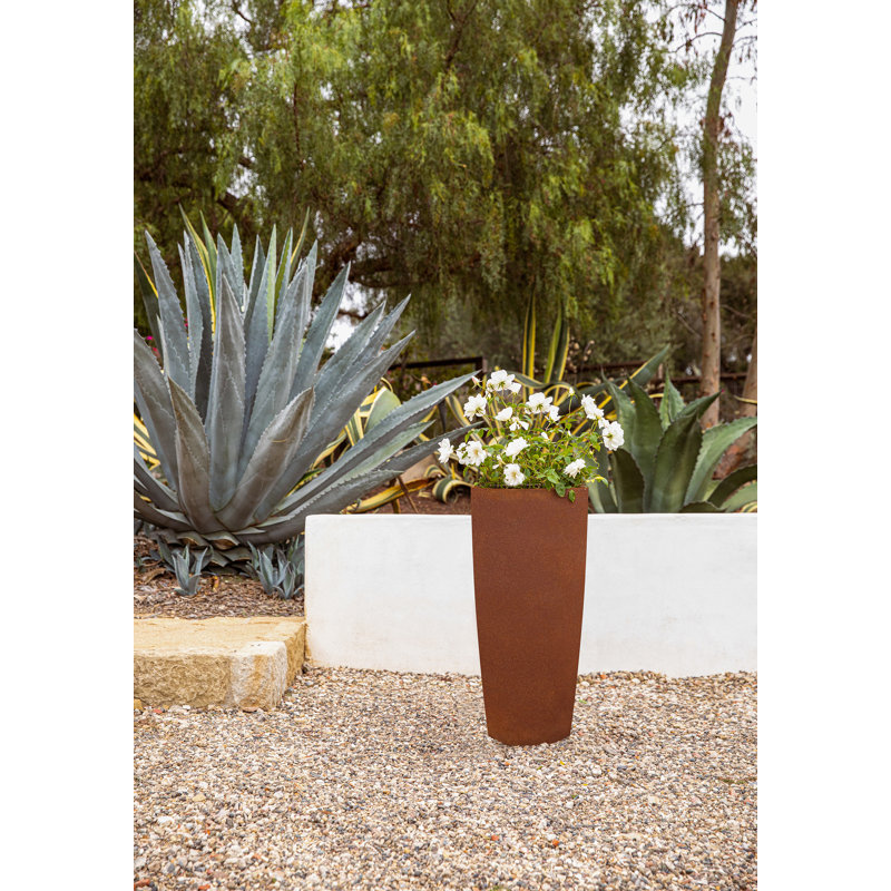 Veradek Selena Pflanzkübel – Runder Rost-Look Übertopf, 71 Cm Hoch, Mit Drainage, Für Terrasse & Garten
